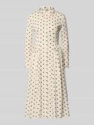 Little Mistress Hemdblusenkleid im Allover-Look mit Knopfleiste in Off...