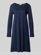 Hanro Nachthemd mit V-Ausschnitt in Dunkelblau, Größe L