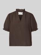 Neo Noir Blusenshirt aus Leinen-Baumwoll-Mix Modell 'Odesa' in Mittelb...