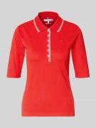 Tommy Hilfiger Slim Fit Poloshirt aus Lyocell-Mix in Rot, Größe L