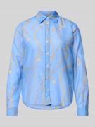 Gant Bluse mit Seide-Anteil und Kentkragen in Hellblau, Größe 34