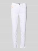 Cambio Slim Fit Jeans mit Fransensaum Modell 'PIPER SHORT' in Weiss, G...