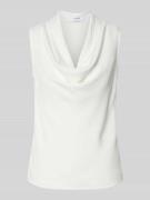 comma Top mit Wasserfall-Ausschnitt in Offwhite, Größe 34