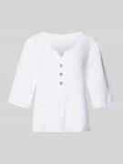 ZABAIONE Regular Fit Bluse mit 3/4-Arm Modell 'Ol44iviaa' in Weiss, Gr...