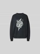 Anine Bing Regular Fit Sweatshirt mit Logo-Print in Black, Größe L