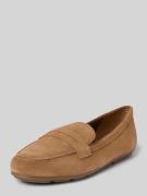 Tamaris Loafer aus echtem Veloursleder in Camel, Größe 36