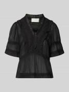 Neo Noir Blusenshirt mit Häkelspitze Modell 'Evienne' in Black, Größe ...
