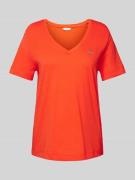 Gant T-Shirt mit Label-Stitching in Koralle, Größe L