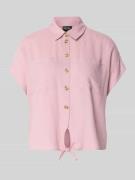 Pieces Regular Fit Hemdbluse aus Viskose-Leinen-Mix Modell 'PIA' in Ro...