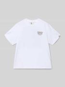 Garcia Regular Fit T-Shirt mit Statement-Print in Weiss, Größe 140