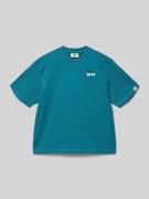 Garcia Regular fit T-Shirt mit Statement-Print in Petrol, Größe 140