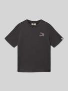Garcia Regular Fit T-Shirt mit Logo-Print in Dunkelgrau, Größe 140
