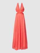 Luxuar Abendkleid in schimmernder Optik in Koralle, Größe 46