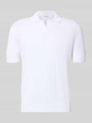 GRAN SASSO Regular Fit Poloshirt mit breiter Rippe und V-Ausschnitt in...