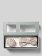 Roy Robson Fliege und Einstecktuch mit floralem Allover-Stitching in B...