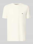 Fynch-Hatton Regular Fit T-Shirt mit Logo-Stitching in Offwhite, Größe...