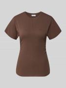 Jake*s Casual T-Shirt aus Baumwolle mit Rundhalsausschnitt in Dunkelbr...