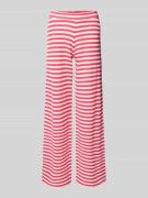 ICHI Wide Fit Stoffhose in Strick-Optik Modell 'Lorianna' in Pink, Grö...