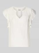 ICHI Bluse aus Viskose-Mix mit Rüschen Modell 'HETTA' in Offwhite, Grö...