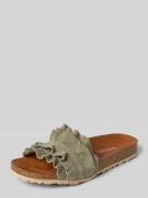 Verbenas Slipper aus echtem Leder Modell 'Rocio' in Khaki, Größe 37