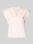 Neo Noir Bluse mit Volants Modell 'Jayla' in Pink, Größe 34