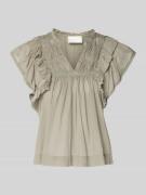 Neo Noir Bluse mit Volants Modell 'Jayla' in Schilf, Größe 34