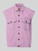 American Vintage Jeansweste mit Kappärmeln Modell 'GREZBAY' in Flieder...