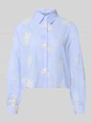 Mango Hemdbluse mit Motiv-Stitching Modell 'PUCARA' in Hellblau, Größe...