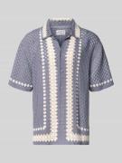 JAKE*S STUDIO MEN Relaxed Fit Freizeithemd in Strick-Optik in Rauchbla...