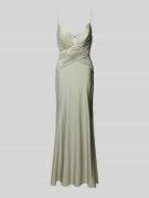 Unique Abendkleid mit tiefem V-Ausschnitt in Mint, Größe 32