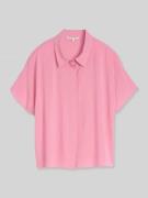 Tom Tailor Denim Relaxed Fit Kurzarmbluse aus Viskose in Pink, Größe L