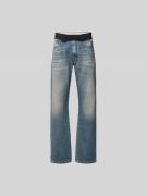 MM6 Maison Margiela Straight Fit Jeans mit kontrastivem Bund in Jeansb...