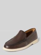 BOSS Slipper aus echtem Leder in Dunkelbraun, Größe 40