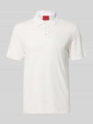 HUGO Slim Fit Poloshirt aus Lyocell-Leinen-Mix Modell 'DULINEN' in Off...