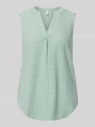 Only Regular Fit Blusentop mit Lochstickerei Modell 'SANDRA' in Schilf...