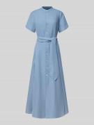 Polo Ralph Lauren Tailliertes Midikleid aus Seiden-Leinen-Mix mit Baum...