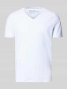 MCNEAL T-Shirt mit V-Ausschnitt in Weiss, Größe L