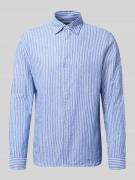 MCNEAL Regular Fit Freizeithemd aus Leinen-Mix mit Kentkragen in Marin...