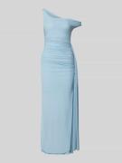 Bardot Maxikleid mit Drapierungen Modell 'LAYANA' in Hellblau, Größe L