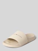 Tommy Hilfiger Badeslipper mit Label Print in Beige, Größe 40