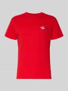 Tommy Jeans Regular Fit T-Shirt aus reiner Baumwolle in Rot, Größe L