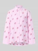 Tommy Hilfiger Oversized Hemdbluse aus Leinen-Viskose-Mix in Rosa, Grö...