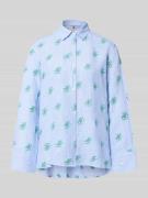 Tommy Hilfiger Oversized Hemdbluse aus Leinen-Viskose-Mix in Hellblau,...