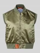 Original Bombers Weste mit Reißverschluss und Label-Detail in Oliv, Gr...