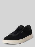 BOSS Low Top Sneaker mit Echtleder-Besatz Modell 'KIERAN' in Black, Gr...