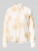 0039 Italy Regular Fit Bluse mit Stitchings Modell 'LUCY' in Weiss, Gr...