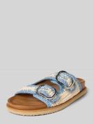 INUOVO Slides in Flecht-Optik in Hellblau, Größe 36