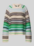 YAS Relaxed Fit Strickpullover mit Woll-Anteil Modell 'BIBI' in Gruen,...