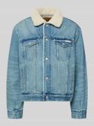 Calvin Klein Jeans Jeansjacke mit Knopfleiste in Hellblau, Größe L