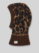 MADS NØRGAARD Strickmütze aus Schurwoll-Mix Modell 'Tosca' in Dunkelbr...